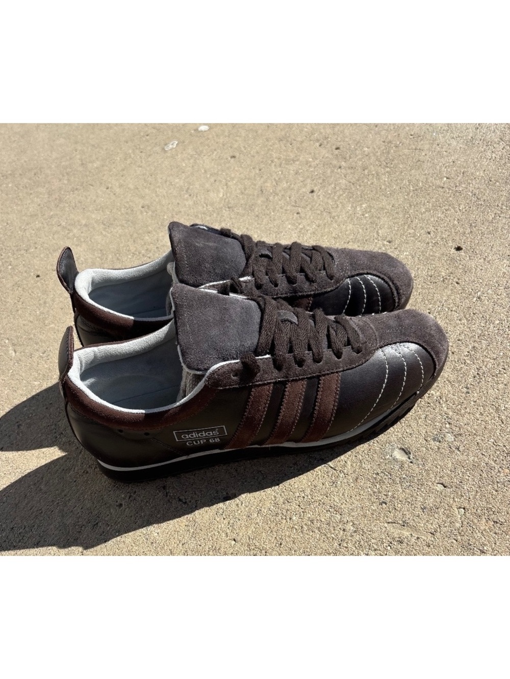 Vintage Adidas Cup 68 Brown Leather Suede SAMPLE US 9 Samba